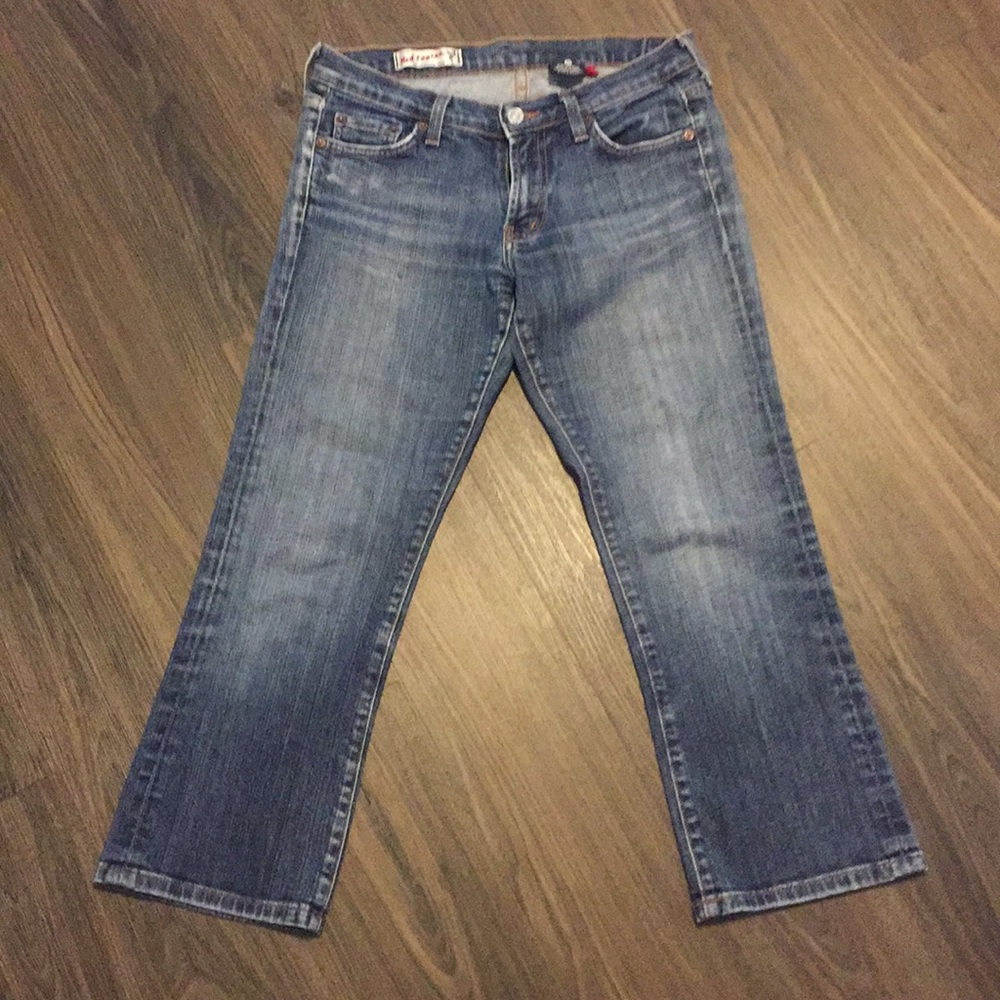 Red Engine cropped jeans!